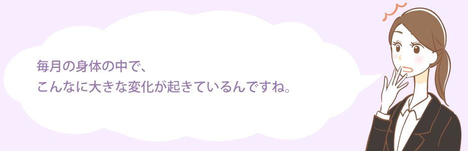 毎月の身体の中で、こんなに大きな変化が起きているんですね。